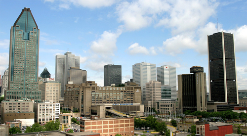 Photo of Downtown Montreal taken from the south.